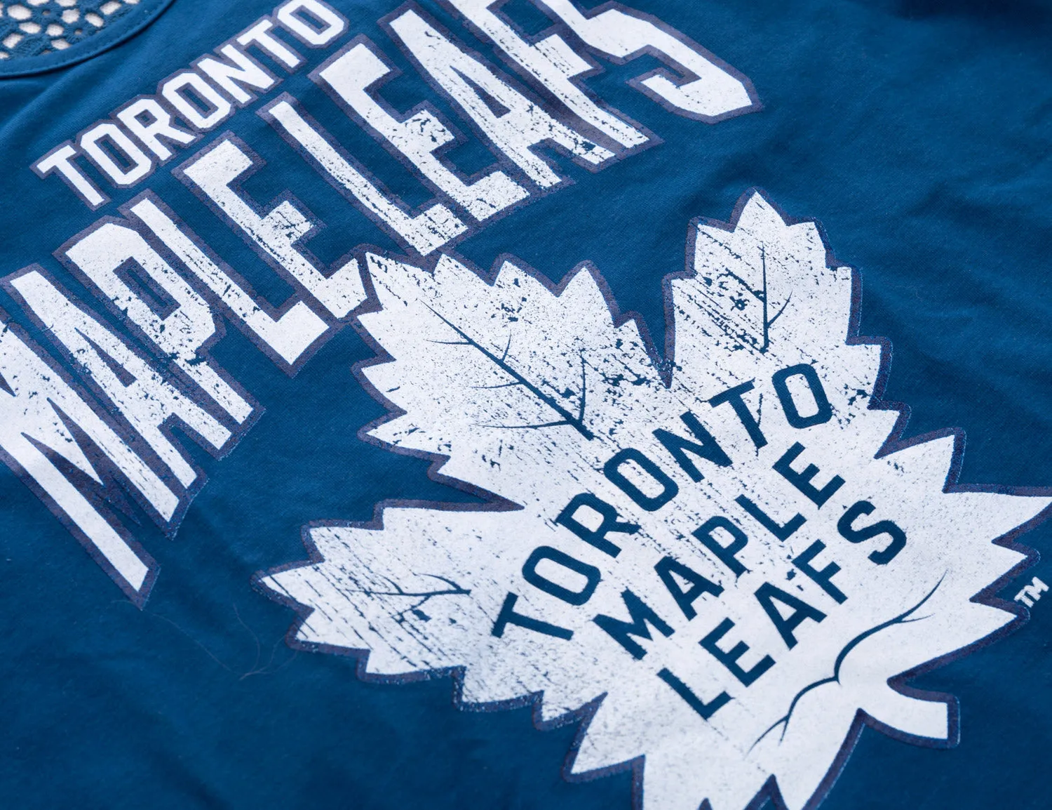 Toronto Maple Leafs Ladies "Distressed" Lace Flowy Tank Top