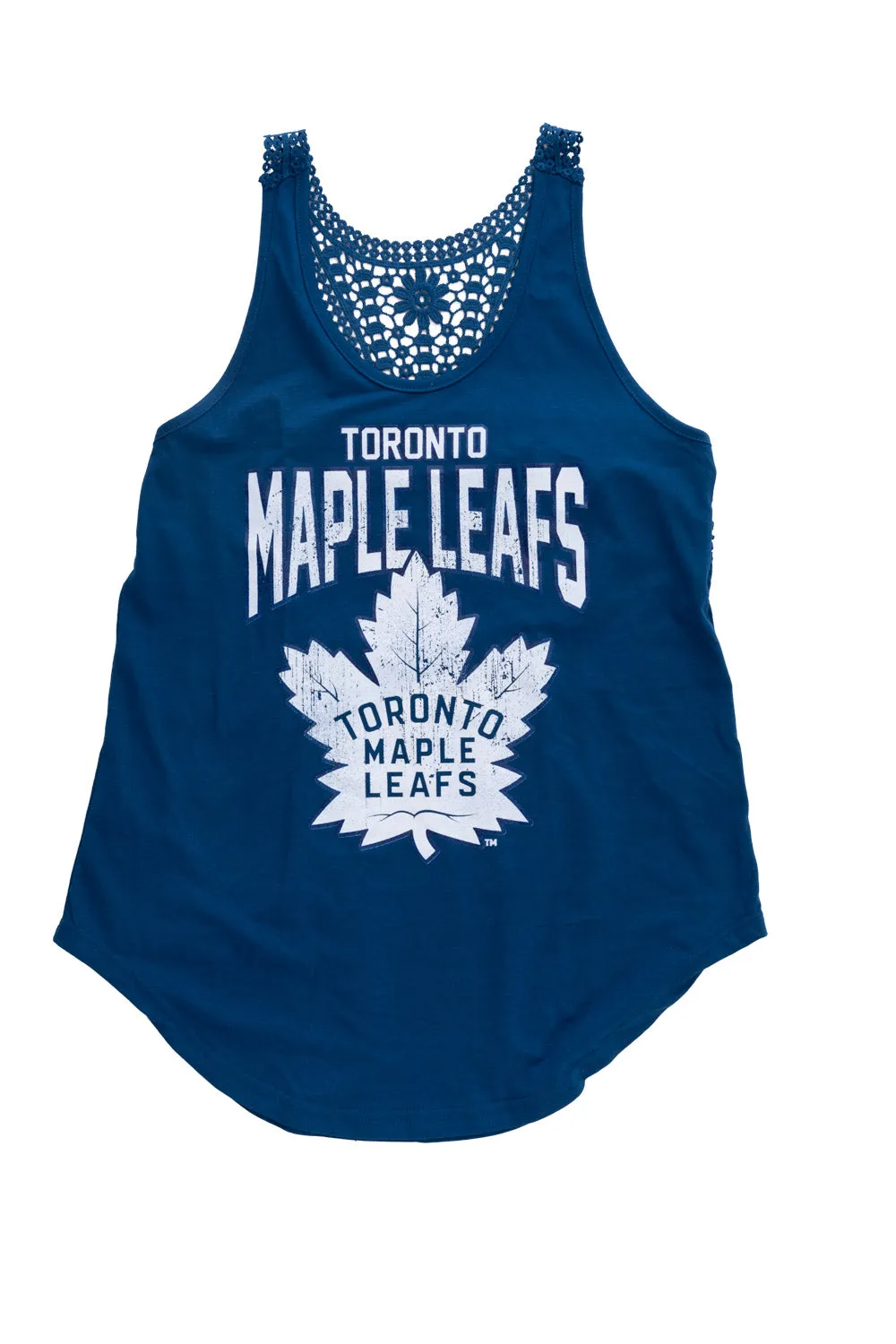 Toronto Maple Leafs Ladies "Distressed" Lace Flowy Tank Top