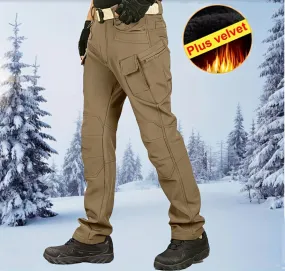 Trendy Thermal Cargo Pants, Men's Multi Flap Pocket Trousers, Loose Casual Outdoor Pants, Men's Work Pants Outdoors Streetwear Camping, Hiking