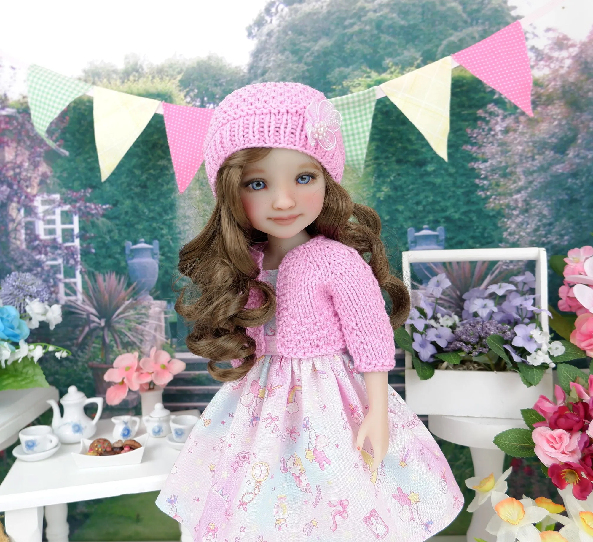 Unicorn Dreams - dress and sweater set with shoes for Ruby Red Fashion Friends doll