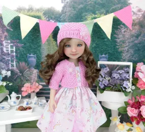 Unicorn Dreams - dress and sweater set with shoes for Ruby Red Fashion Friends doll