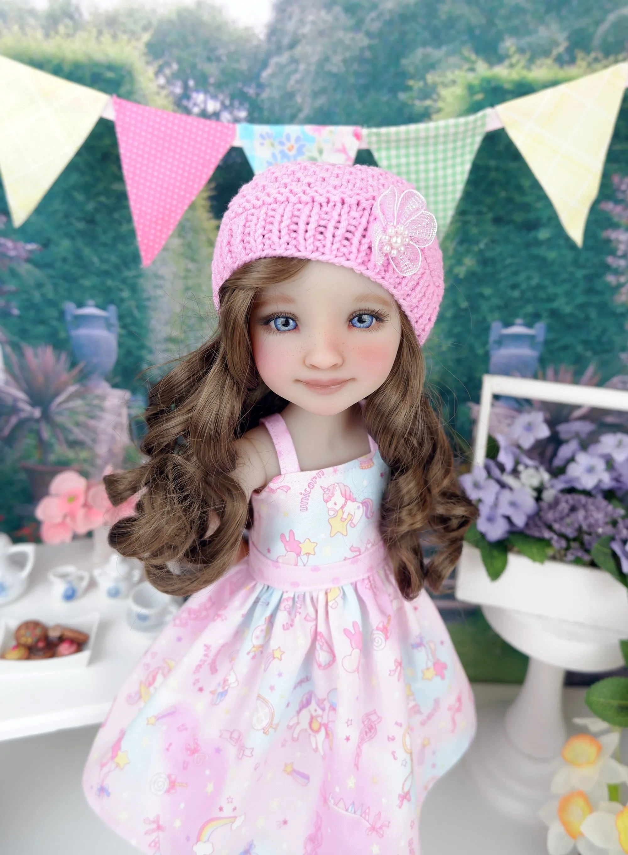 Unicorn Dreams - dress and sweater set with shoes for Ruby Red Fashion Friends doll