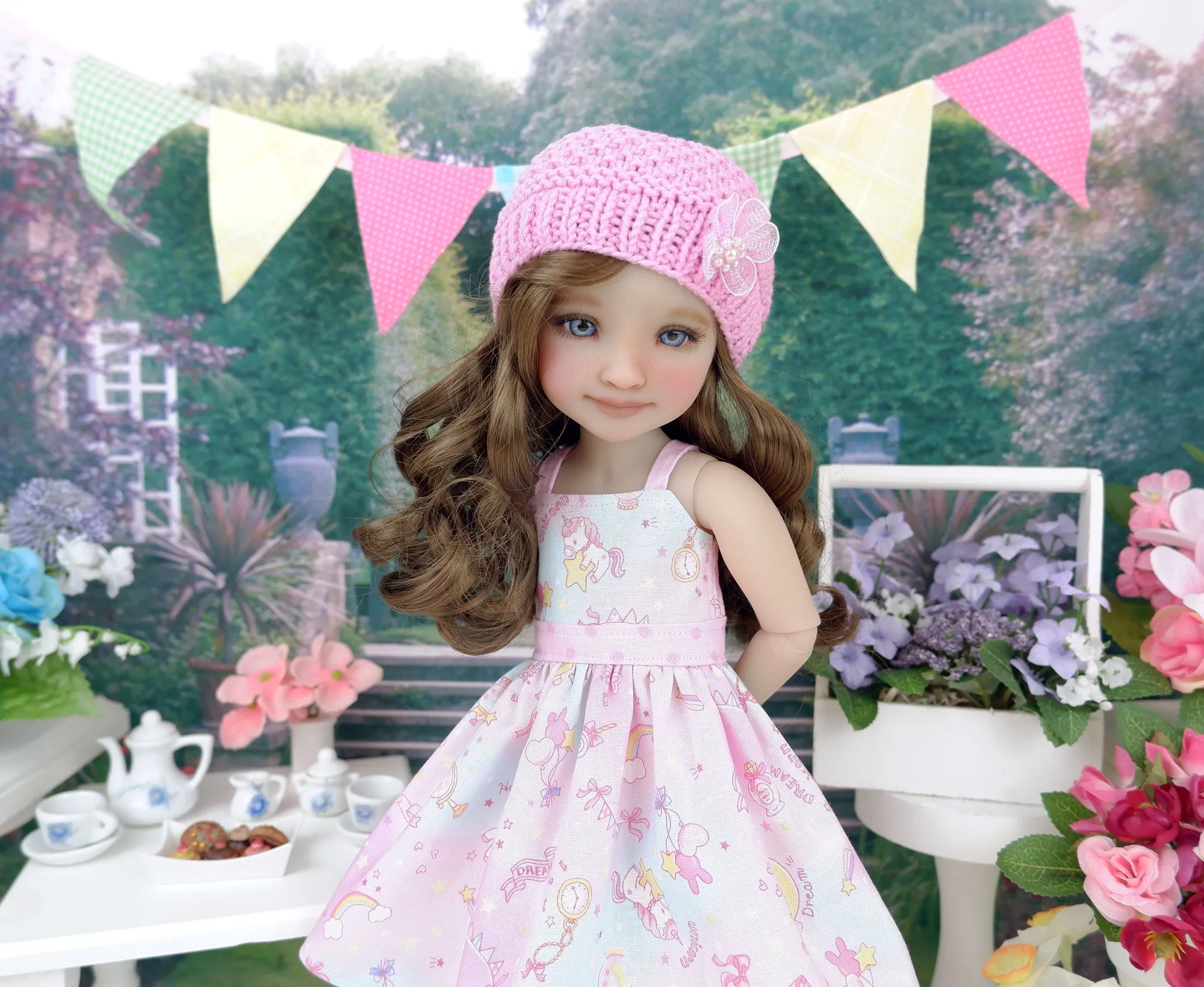 Unicorn Dreams - dress and sweater set with shoes for Ruby Red Fashion Friends doll
