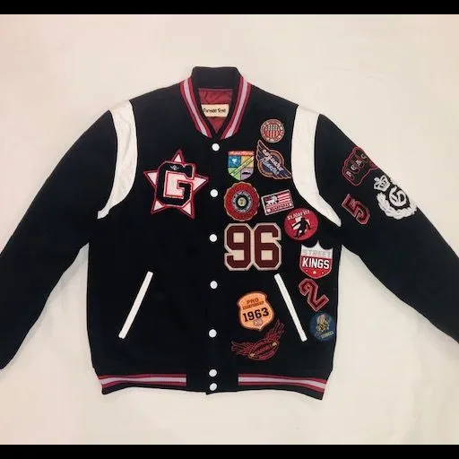 VINTAGE RAG BLACK PATTERNED VARSITY