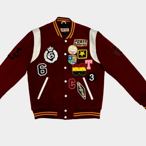 VINTAGE RAG BURGUNDY PATCH VARSITY