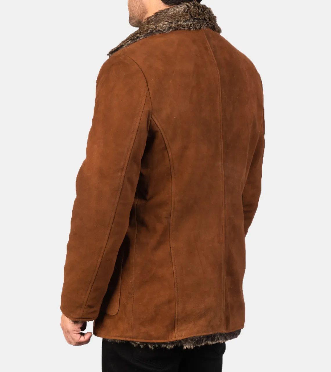 Weston Men's Brown Shearling Suede Leather Jacket