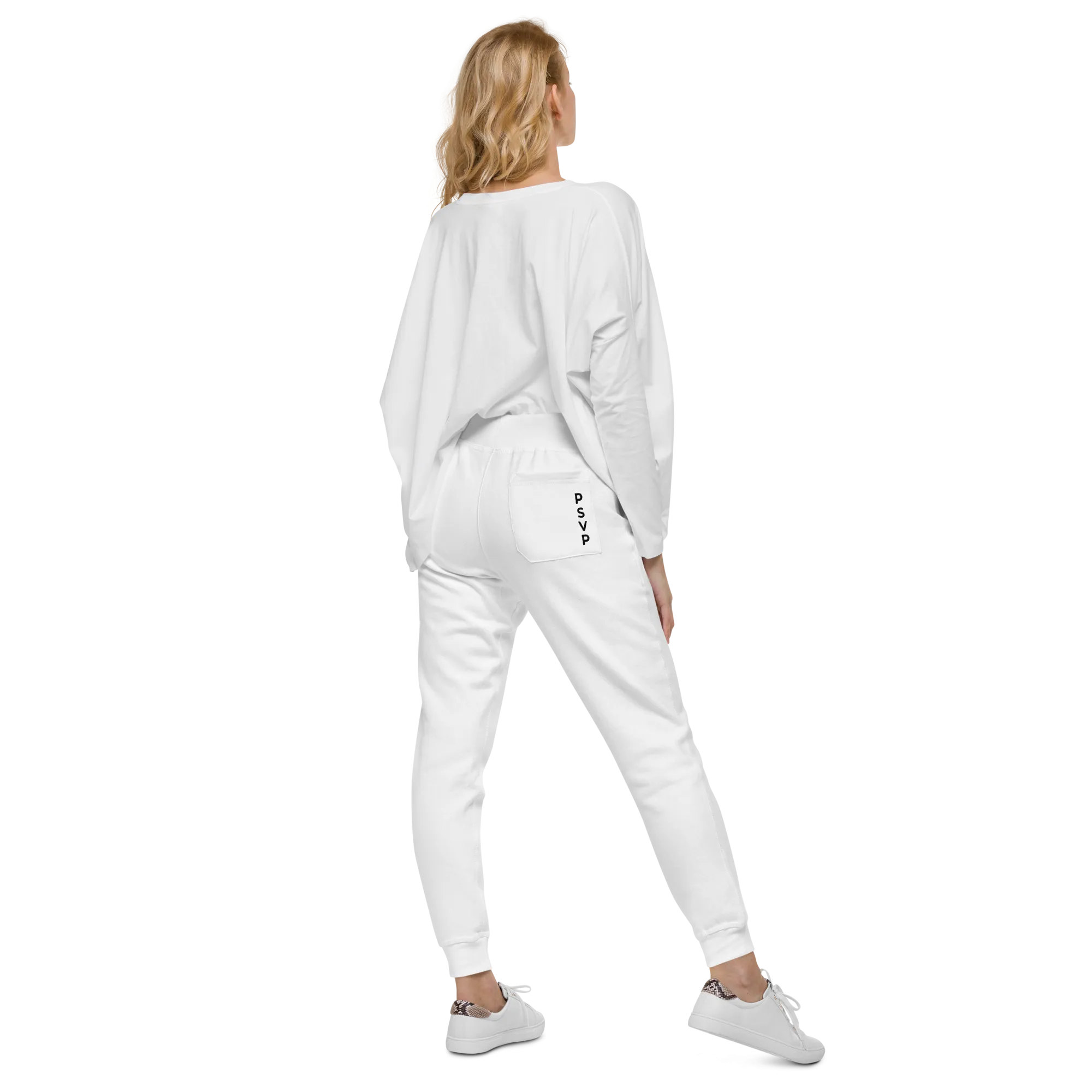 Women's Fleece White Sweatpants - PSVP