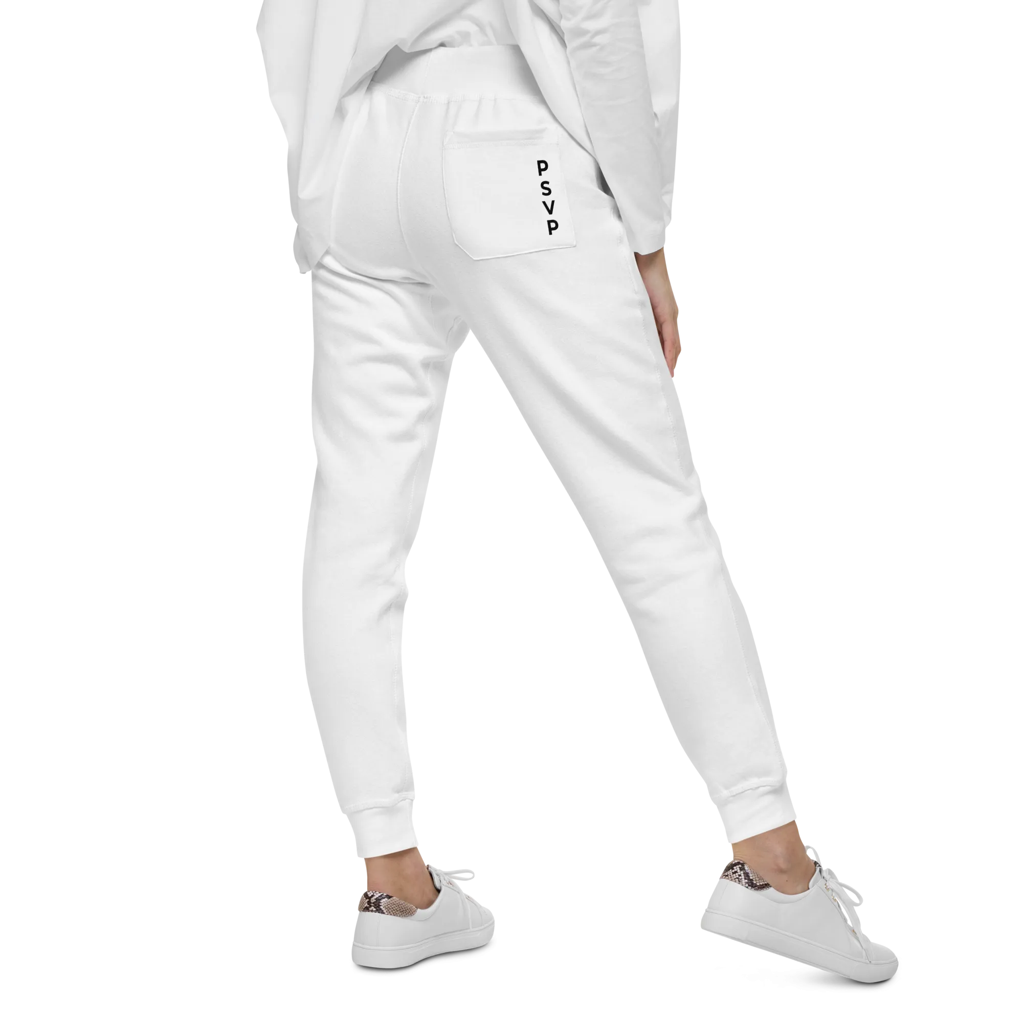 Women's Fleece White Sweatpants - PSVP