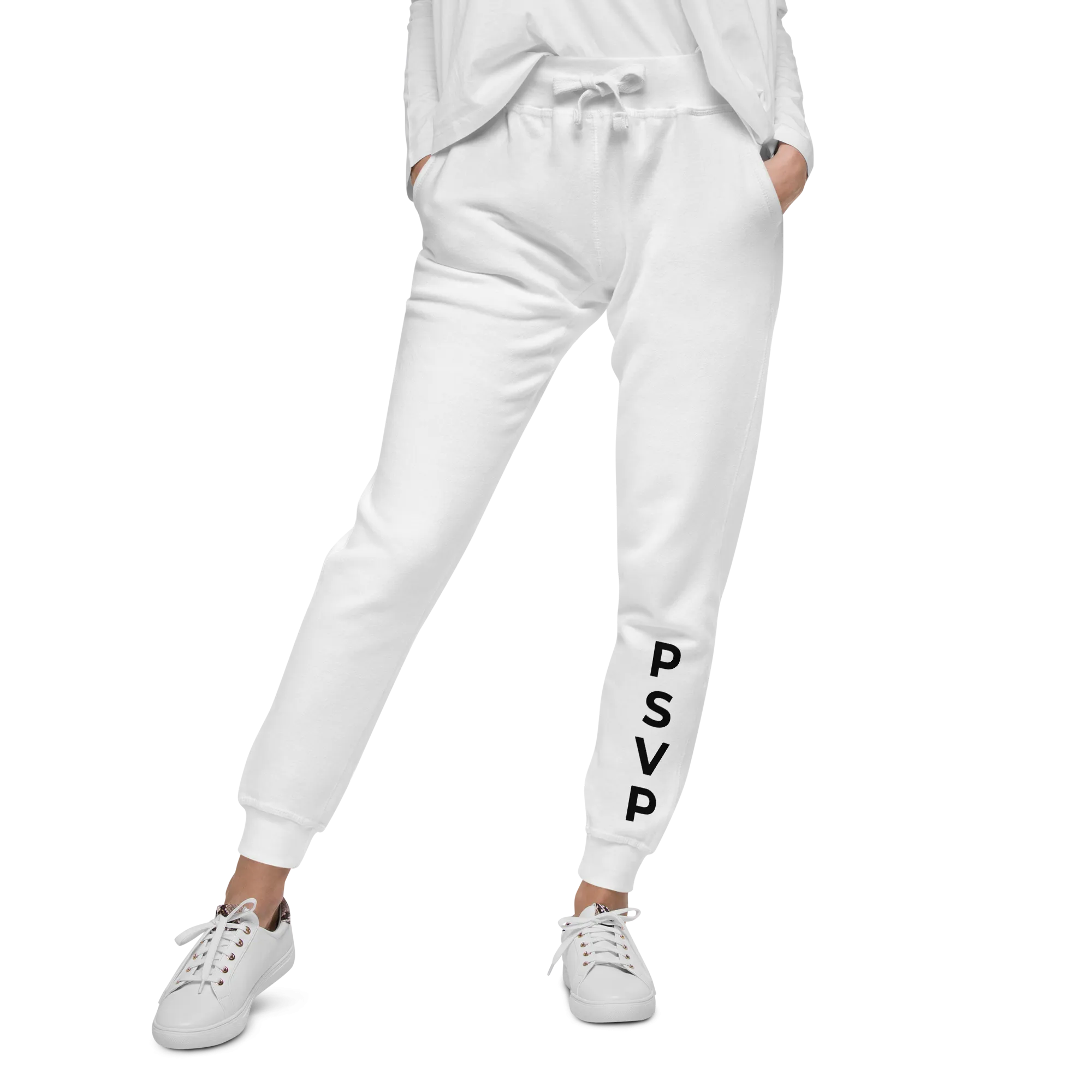 Women's Fleece White Sweatpants - PSVP