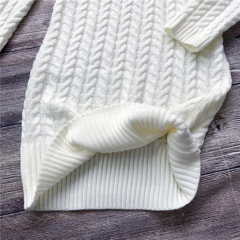 Women's Winter Twist Pattern Bodycon Sweater Dress