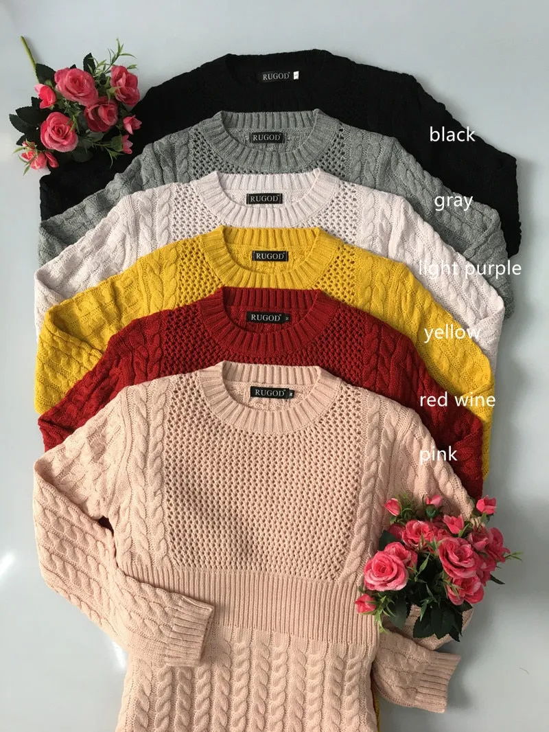 Women's Winter Twist Pattern Bodycon Sweater Dress
