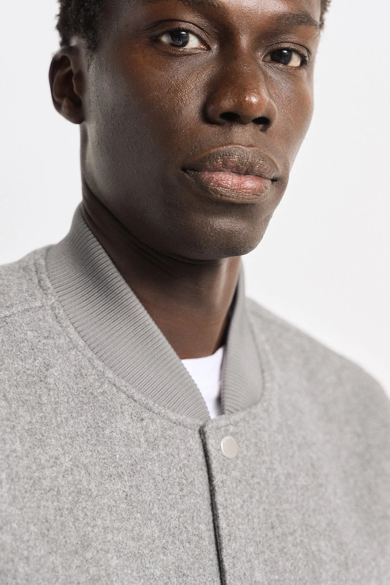 wool effect bomber jacket