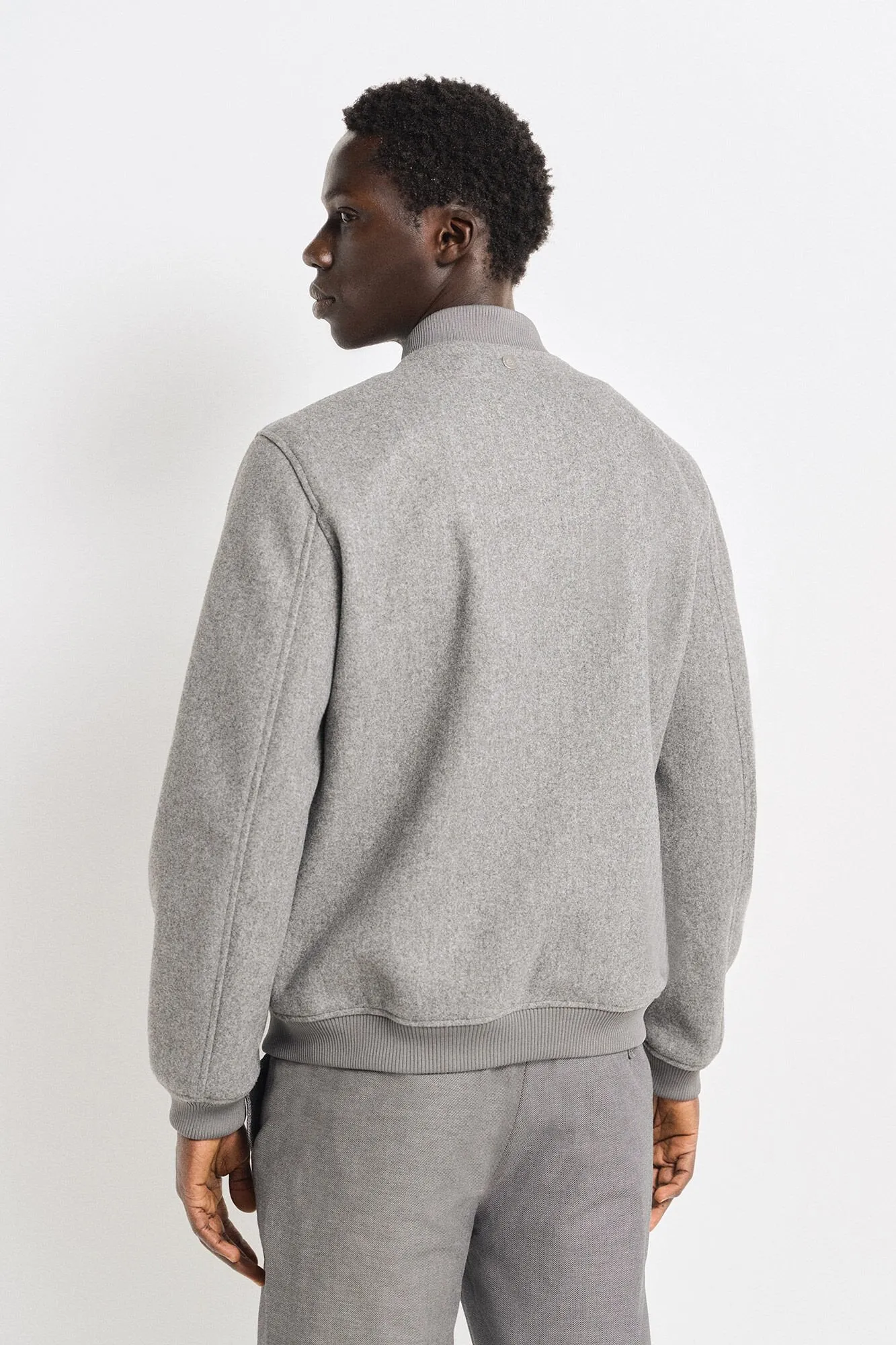 wool effect bomber jacket