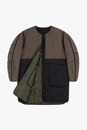 Wool Quilt Jacket - Olive & Black / Dark Olive