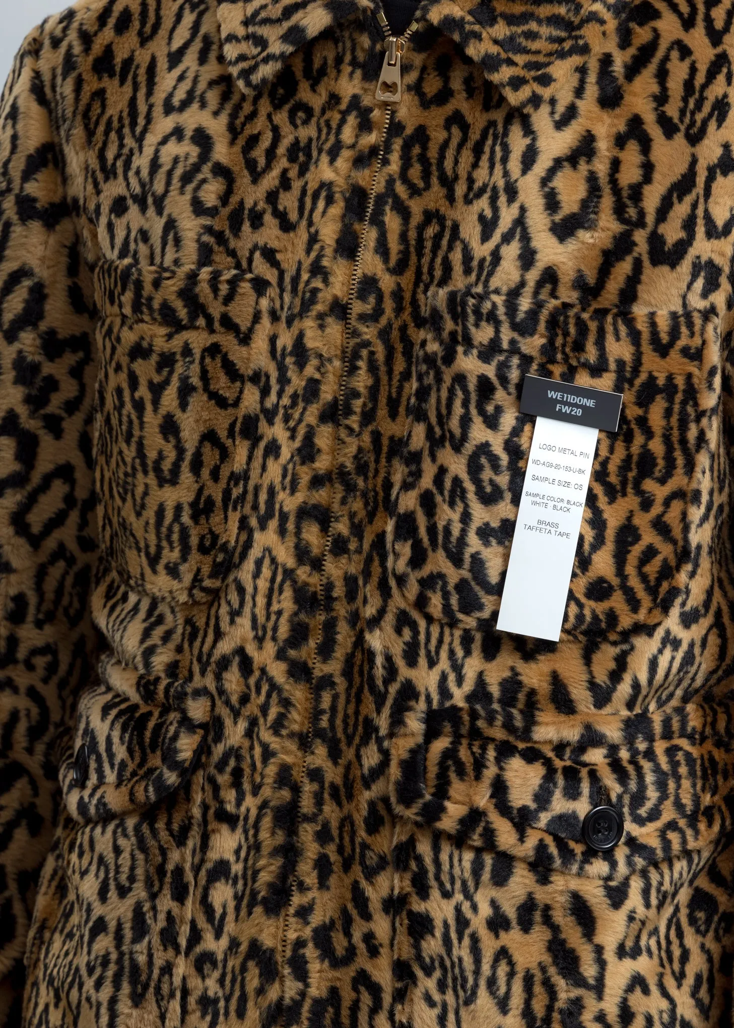 Yellow Leopard Faux Fur Zip Up Jacket