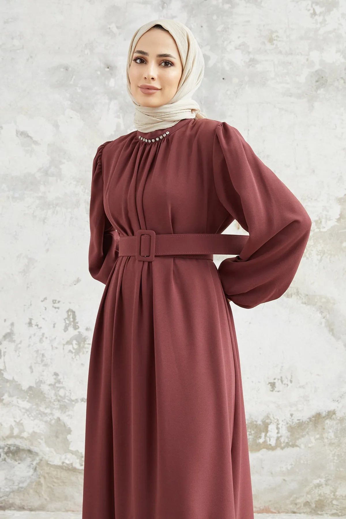 ZRF Women Skirt Edge Pleated Dress - Rose Pink - Passau