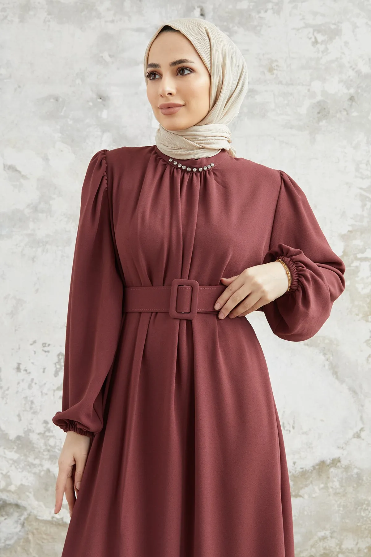 ZRF Women Skirt Edge Pleated Dress - Rose Pink - Passau